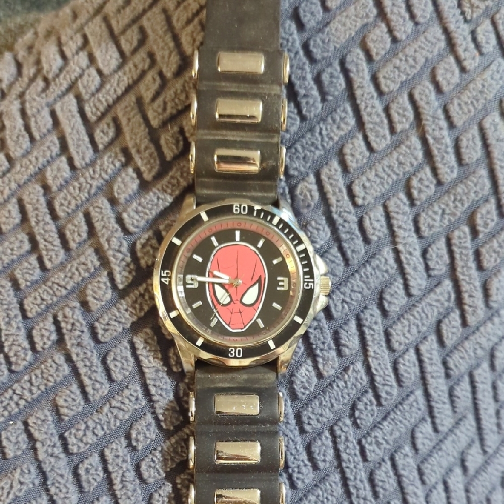 Men's Black Superhero Analog Watch
